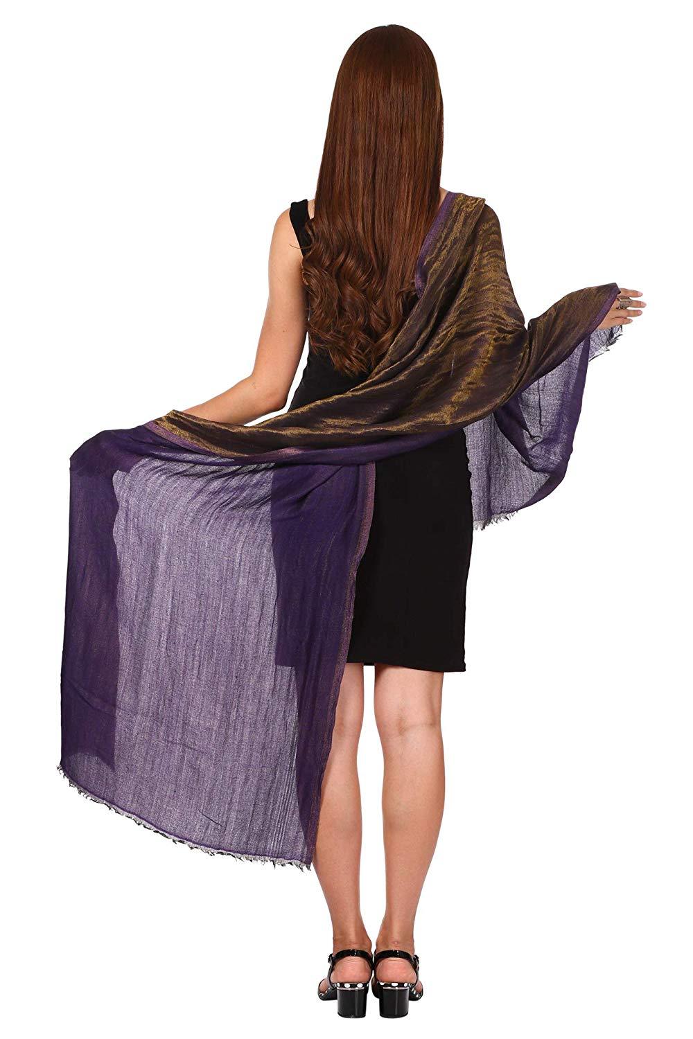 Pashtush Shawl Store Stole Pashtush Womens Twilight Scarf, Reversible Scarf, Pashmina Soft (purple)