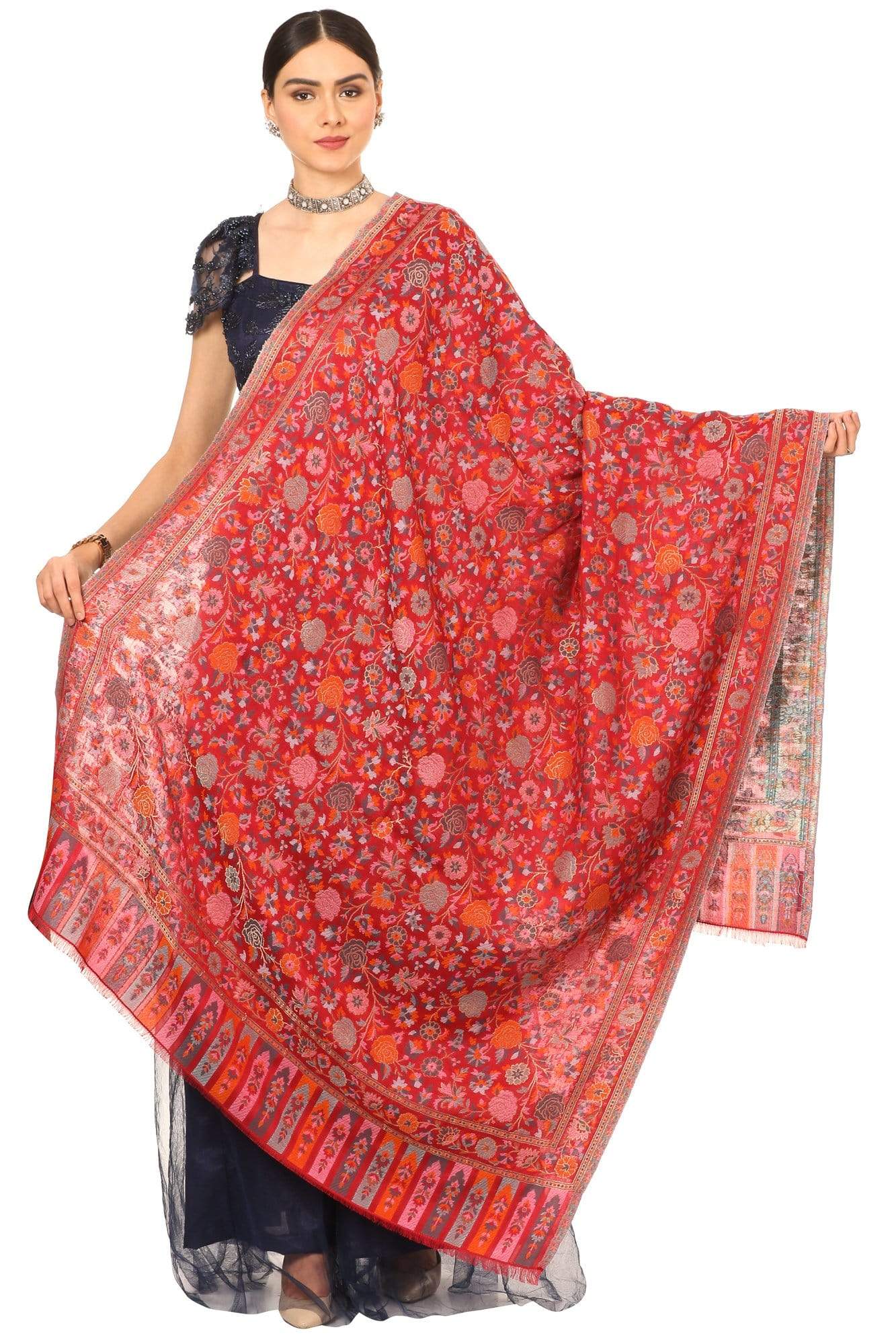 Pashtush Store Shawl Pashtush Womens Woven Kaani Shawl, Woollen, Faux Pashmina Shawl