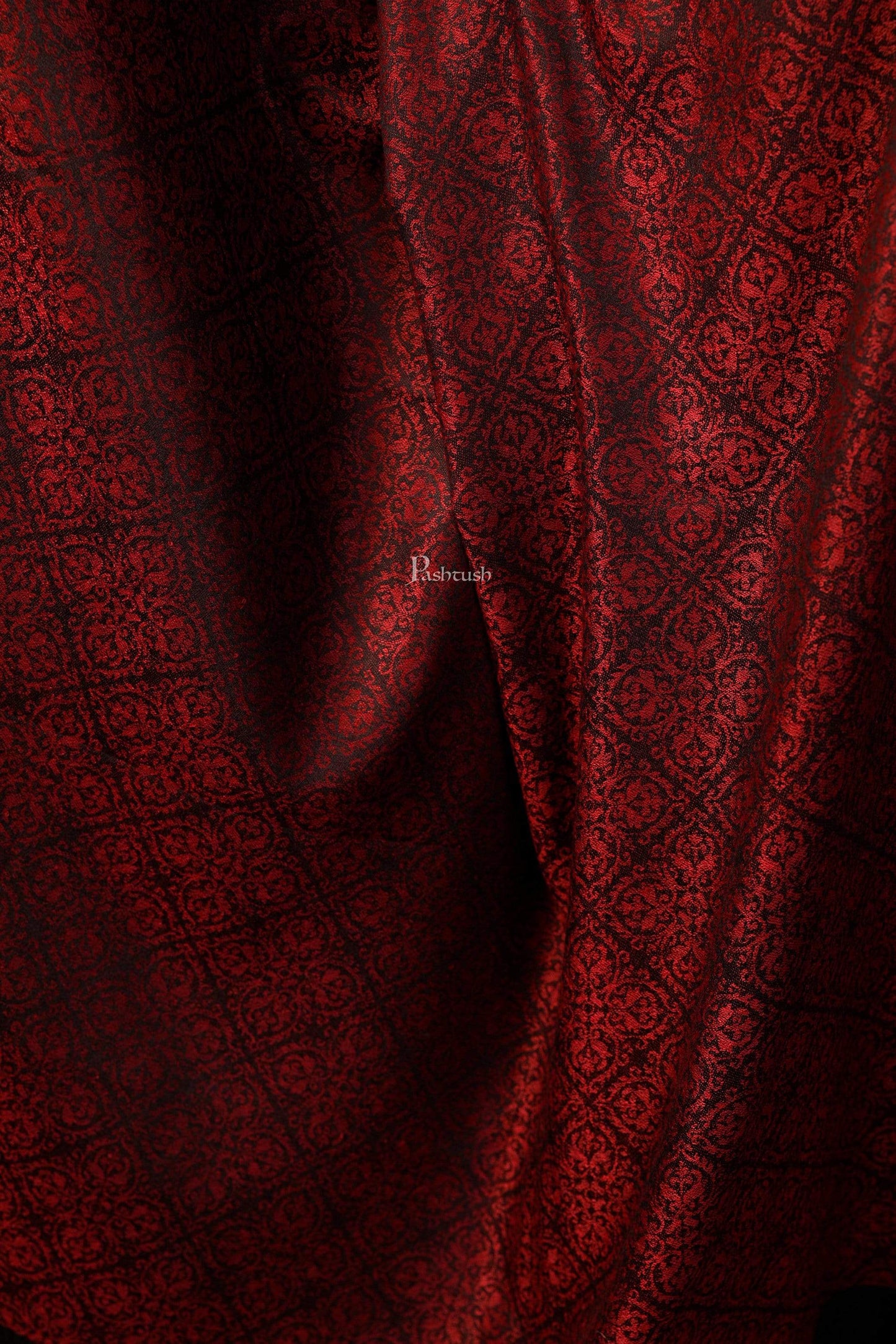 Pashtush India 100x200 Pashtush Womens Woven Paisley, Self Shawl, In Extra Soft Fine Wool, Large Wrap Size