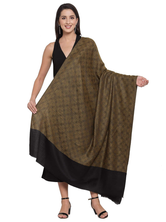 Pashtush India 100x200 Pashtush Womens Woven Paisley, Self Shawl, In Extra Soft Fine Wool, Large Wrap Size