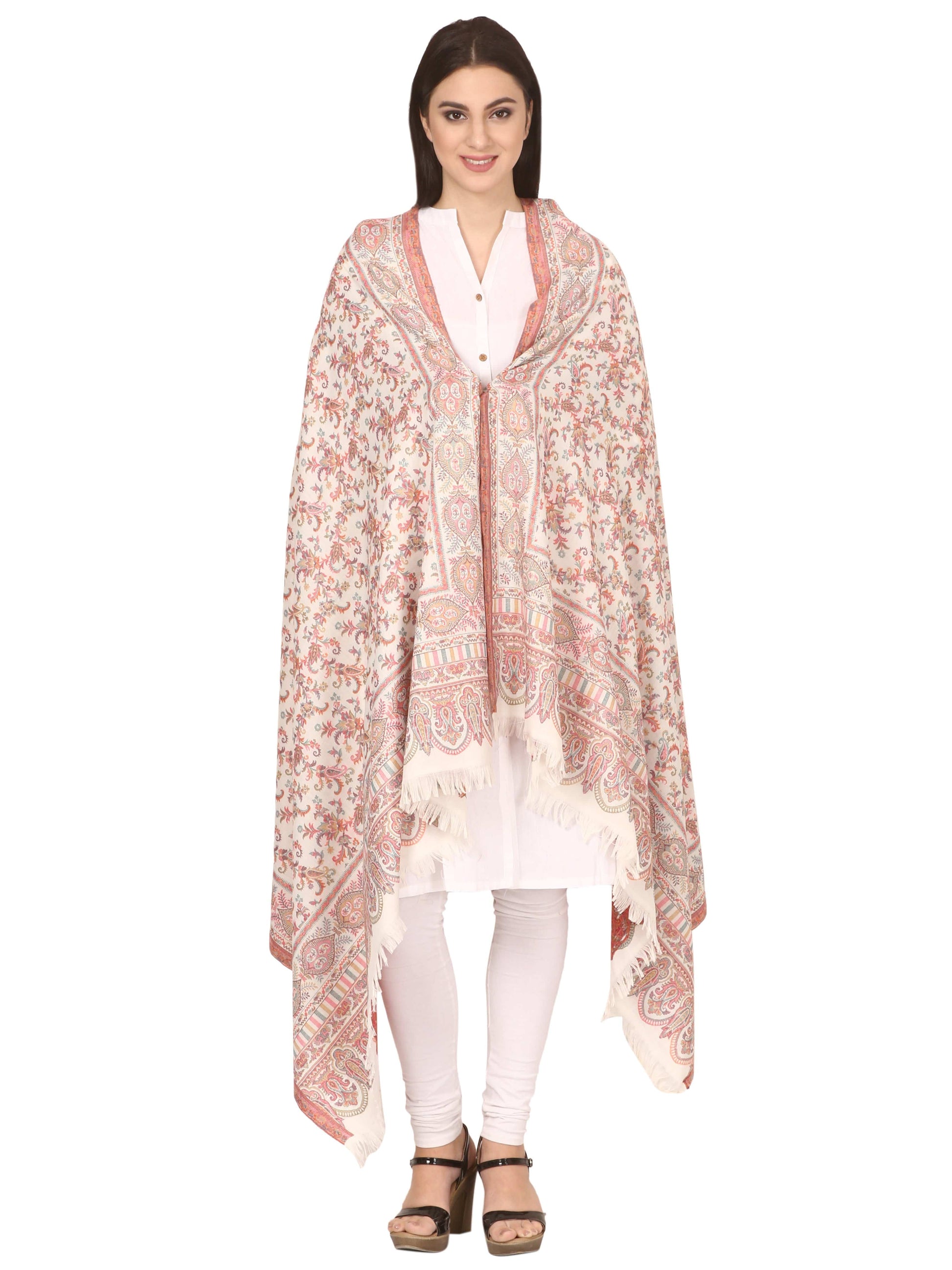 Pashtush Store Shawl Pashtush Woven Kaani Shawl, Wool Blended Pashmina Shawl, with Floral Jacquard Design