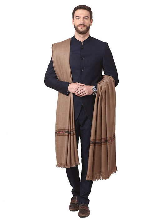 Pashtush India 100x200 Pashtush Woven Kullu Design Mens Shawl (lambs Wool)