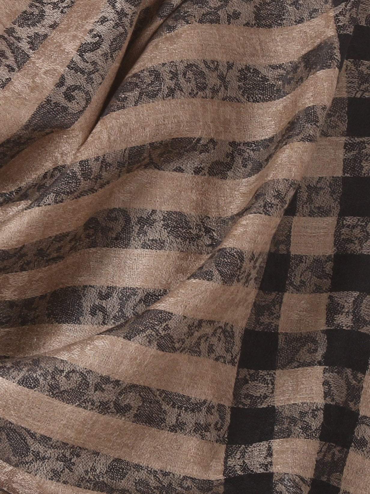 Pashtush India 70x200 Pashtush Woven Mens Stole, Check-Stipe Design, Mens Muffler, Warm Cashmere Feel (Black)
