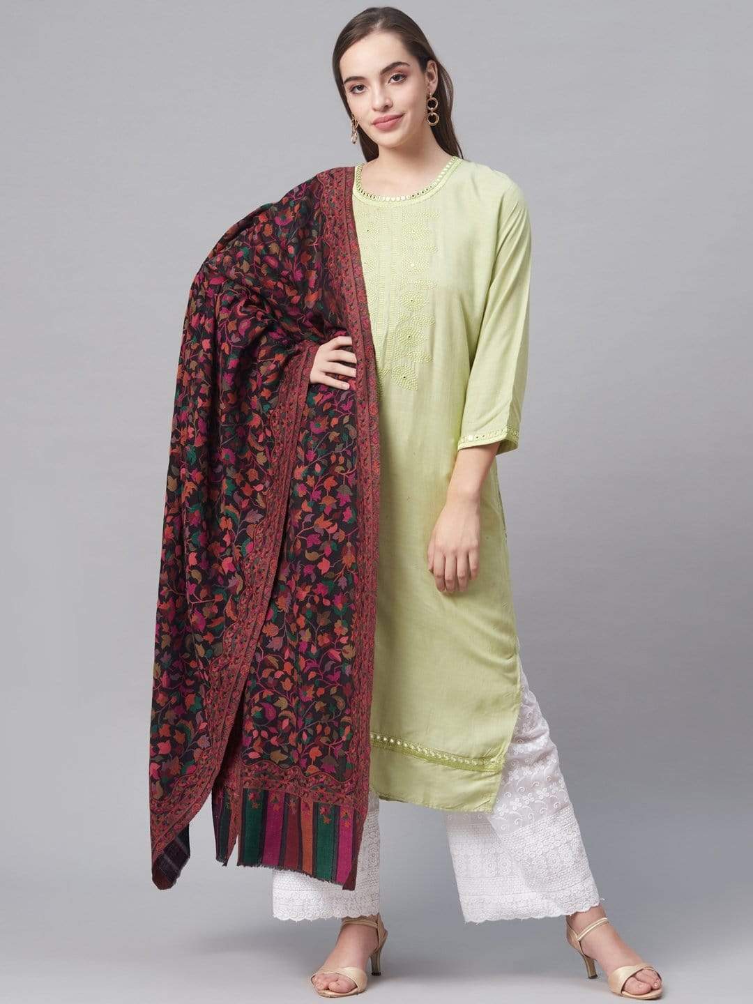 Pashtush India 100x200 Pashutsh Women Multi-Coloured Woven Design Designer Shawl