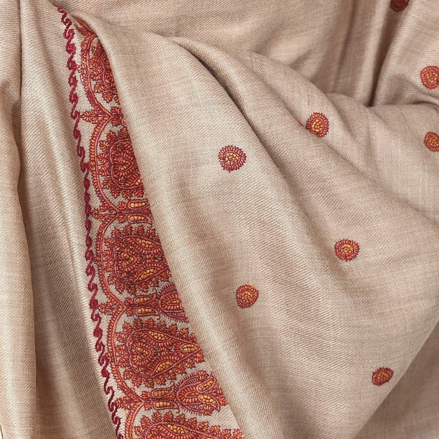 Pashtush India Shawl Pashutsh Womens Palla Booti Kashmiri Embroidery Shawl - Sahara