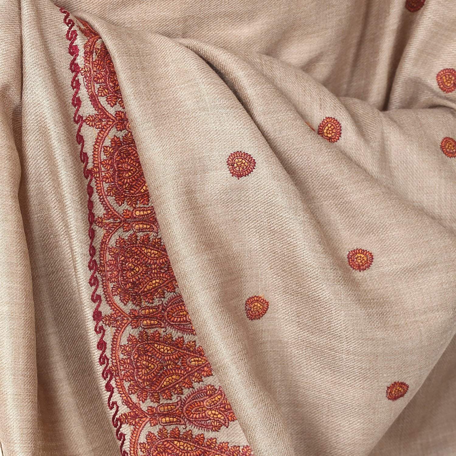 Pashtush India Shawl Pashutsh Womens Palla Booti Kashmiri Embroidery Shawl - Sahara