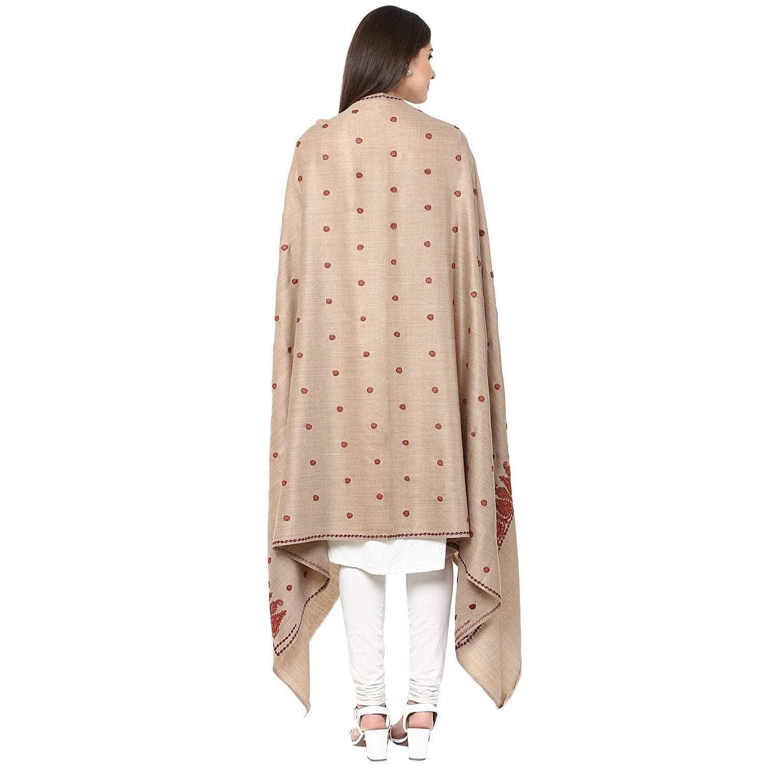 Pashtush India Shawl Pashutsh Womens Palla Booti Kashmiri Embroidery Shawl - Sahara