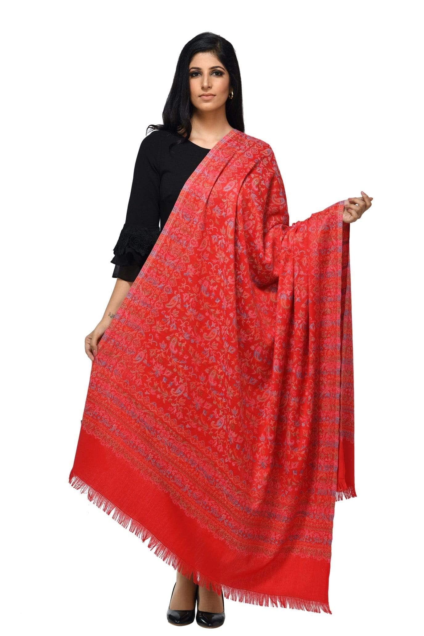 Pashwool 100x200 Pashwool Womens Kaani Design Shawl, Light Weight, Soft and Warm