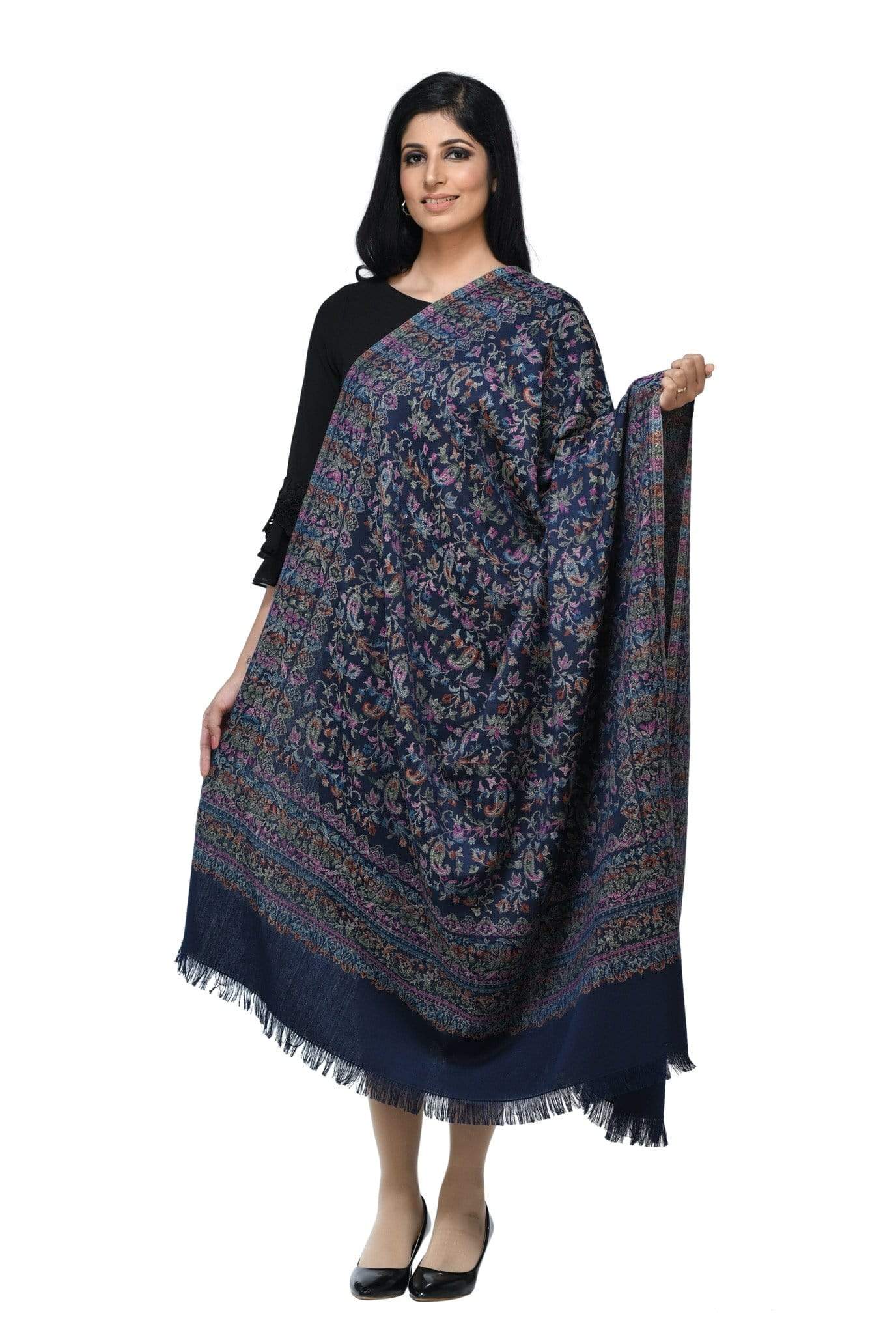 Pashwool 100x200 Pashwool Womens Kaani Design Shawl, Light Weight, Soft and Warm