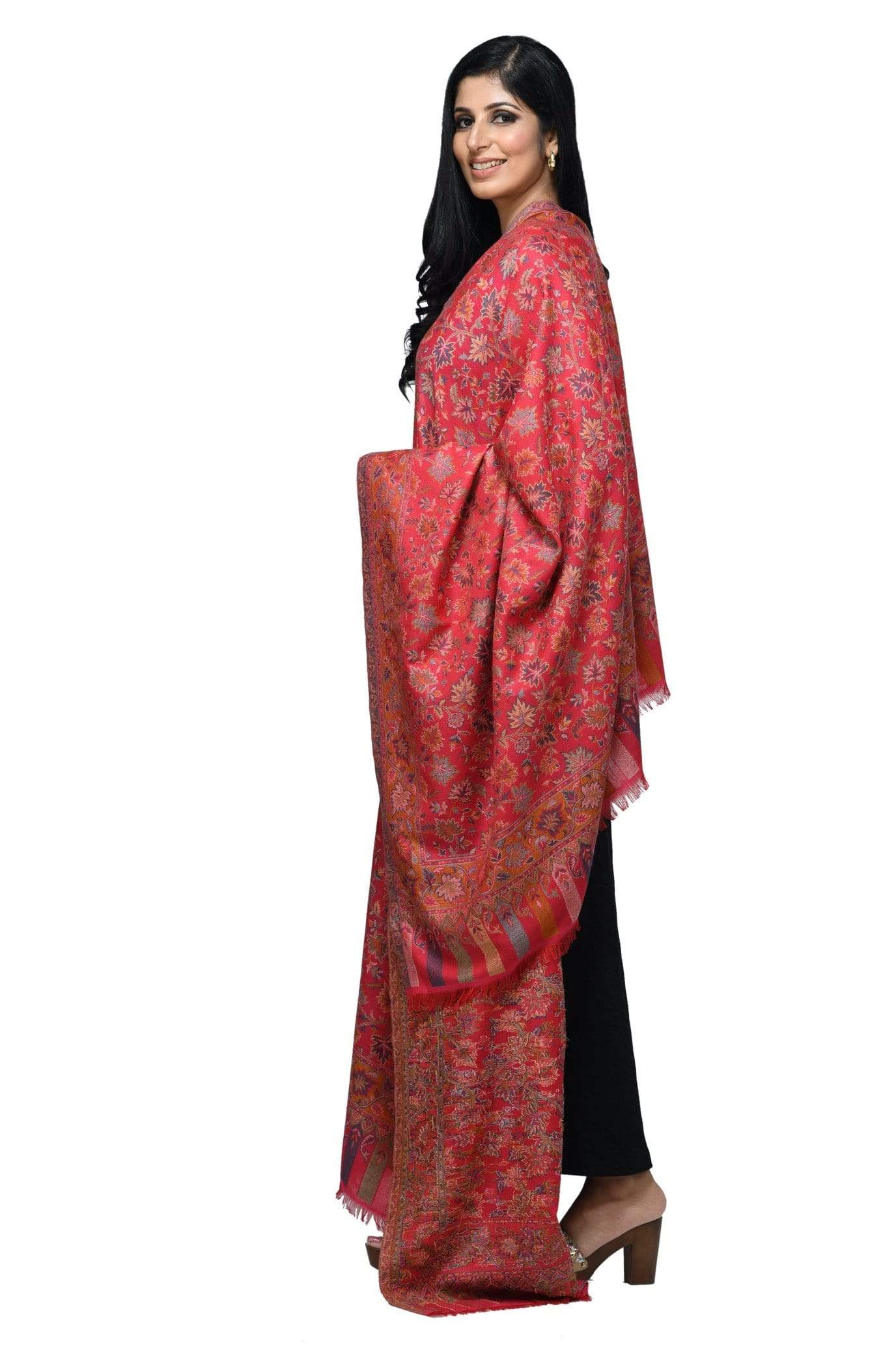 Pashwool 100x200 Pashwool Womens Kaani Design Shawl, Light Weight, Soft and Warm