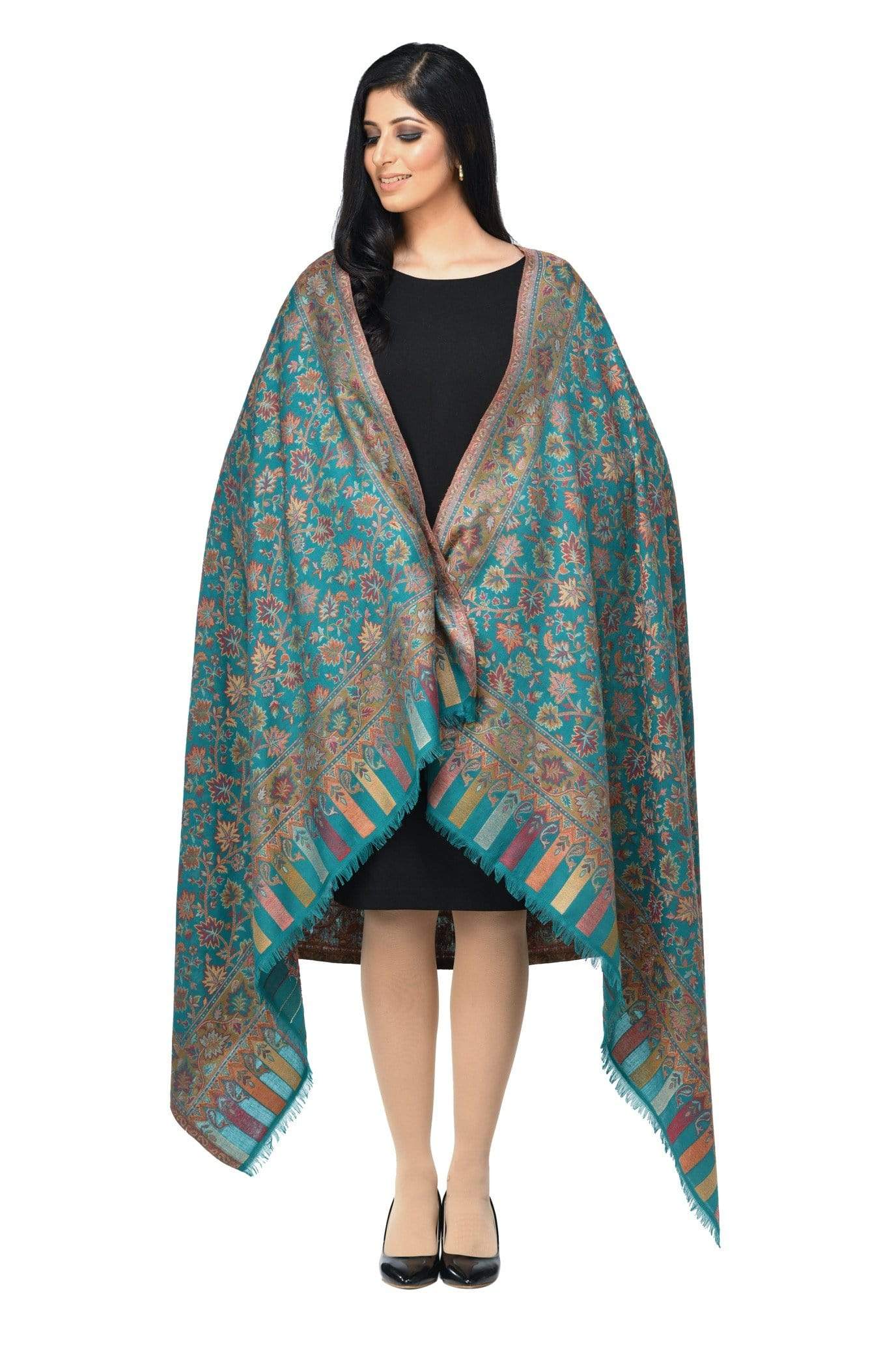 Pashwool 100x200 Pashwool Womens Kaani Design Shawl, Light Weight, Soft and Warm