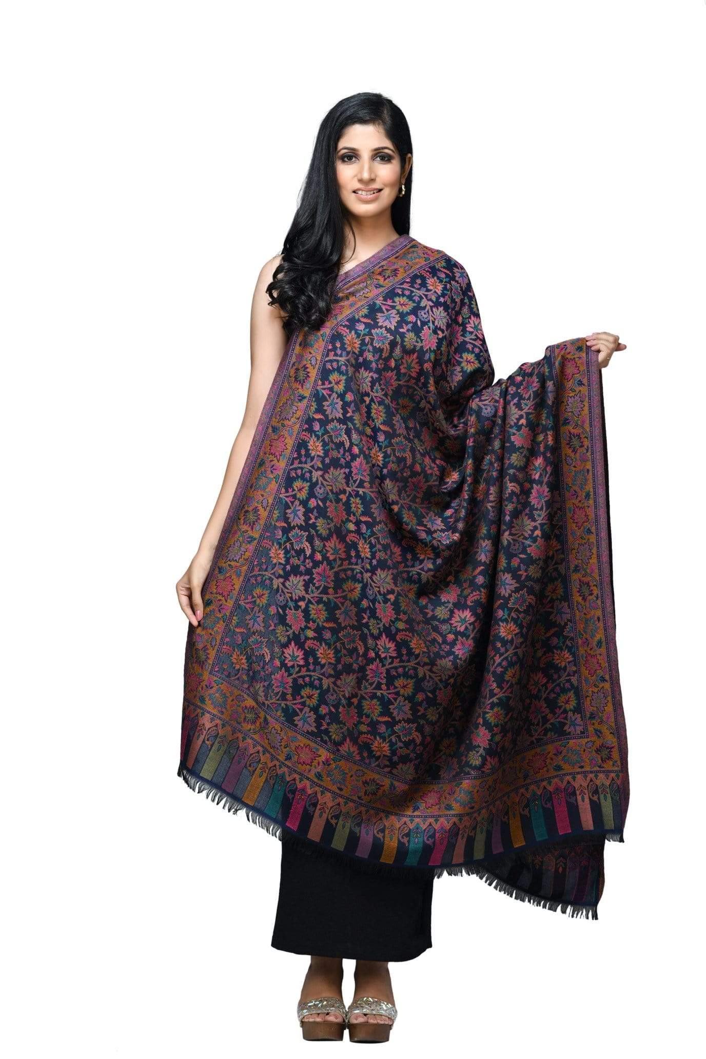 Pashwool 100x200 Pashwool Womens Kaani Design Shawl, Light Weight, Soft and Warm