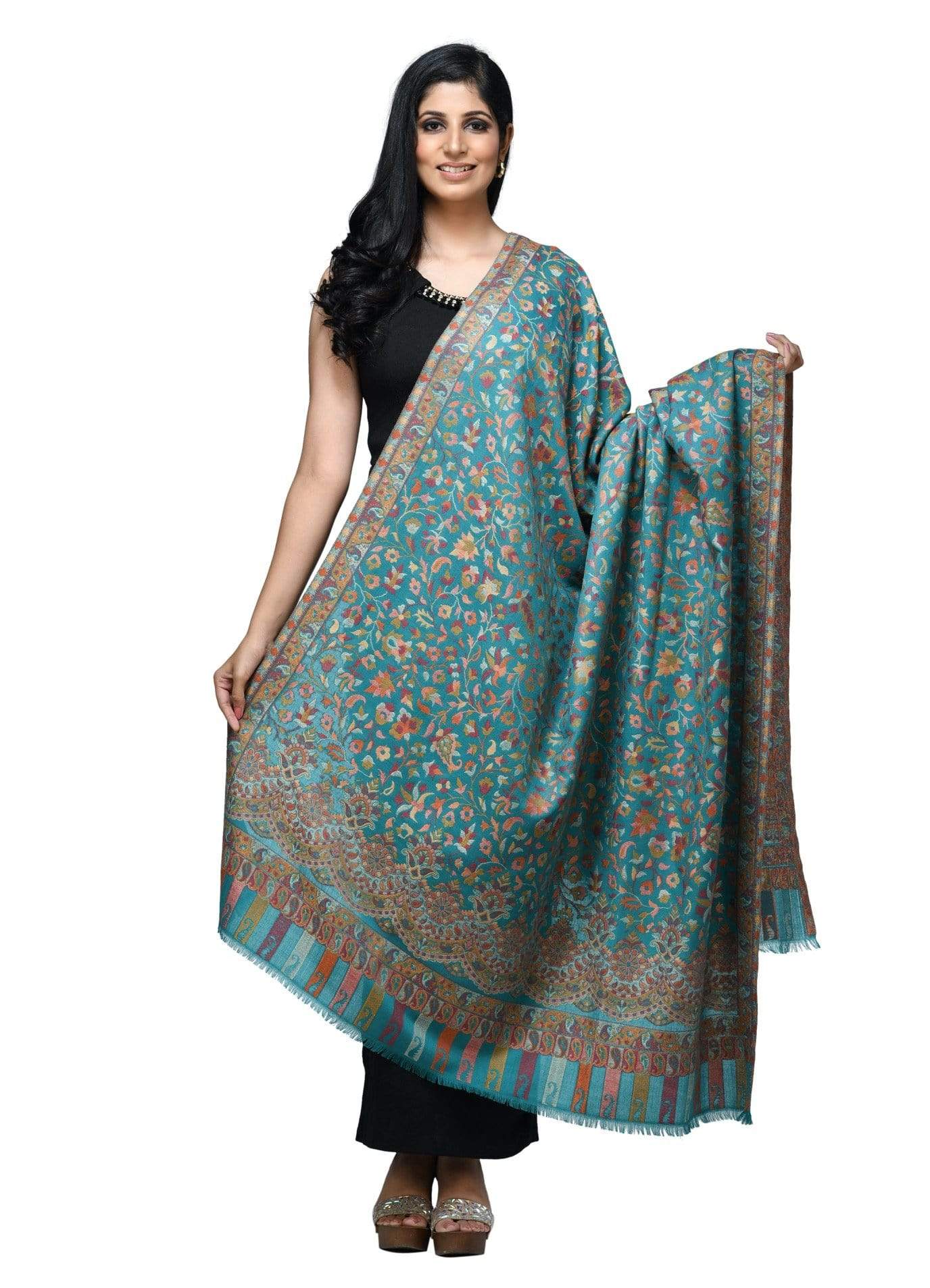 Pashwool 100x200 Pashwool Womens Kaani Design Shawl, Light Weight, Soft and Warm