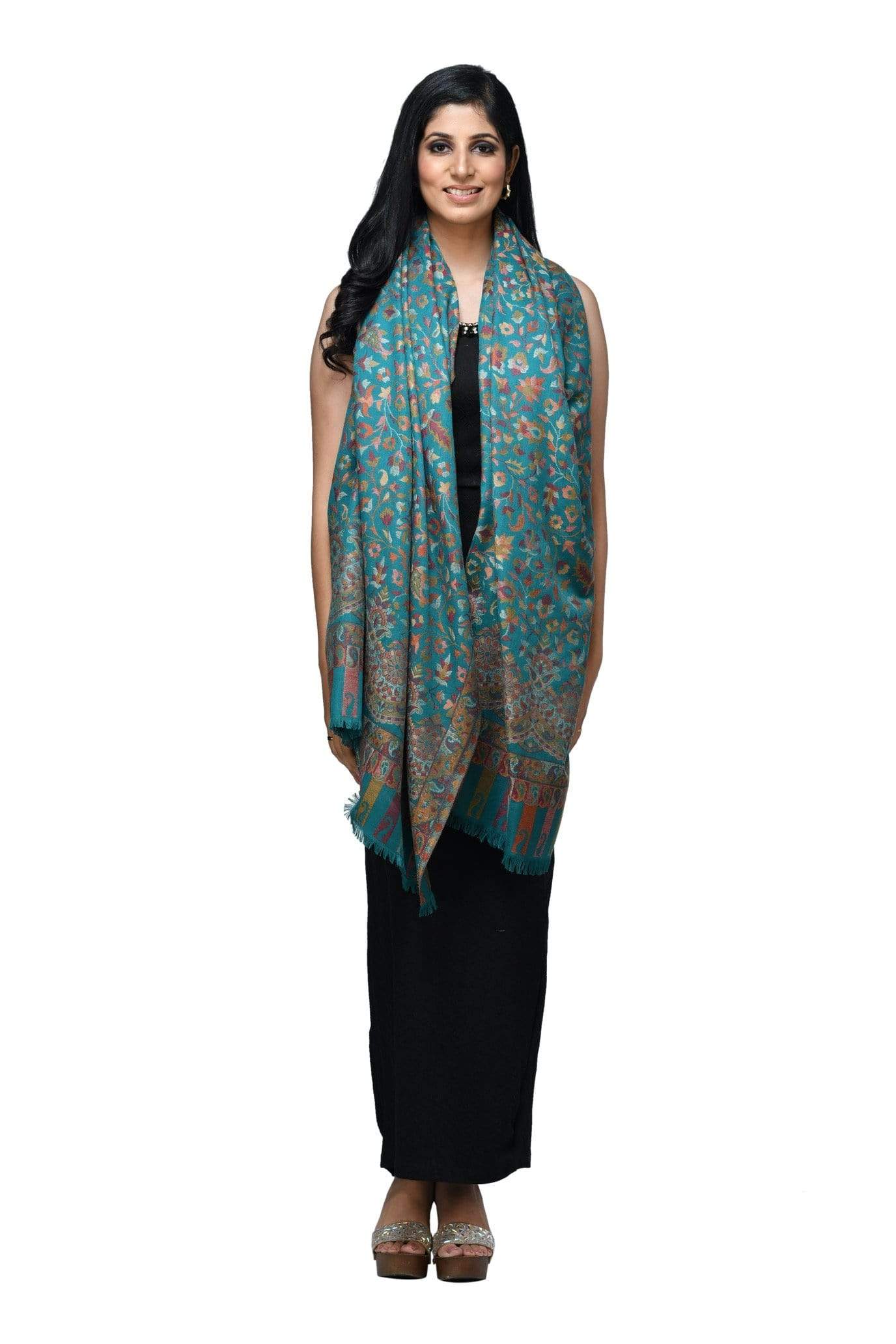 Pashwool 100x200 Pashwool Womens Kaani Design Shawl, Light Weight, Soft and Warm