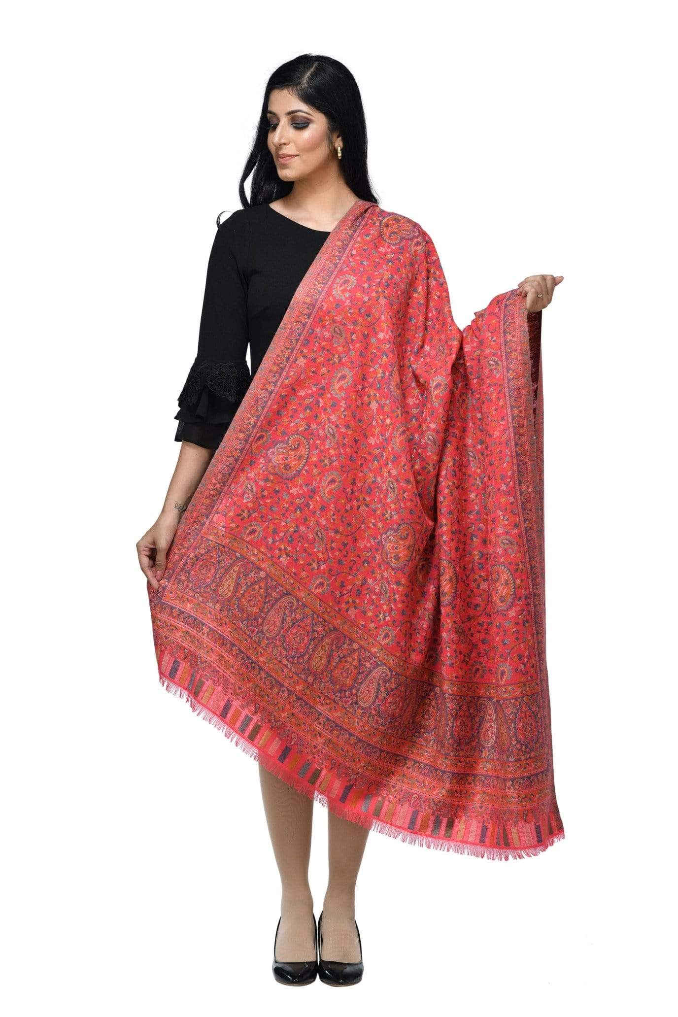 Pashwool 100x200 Pashwool Womens Kaani Design Shawl, Light Weight, Soft and Warm
