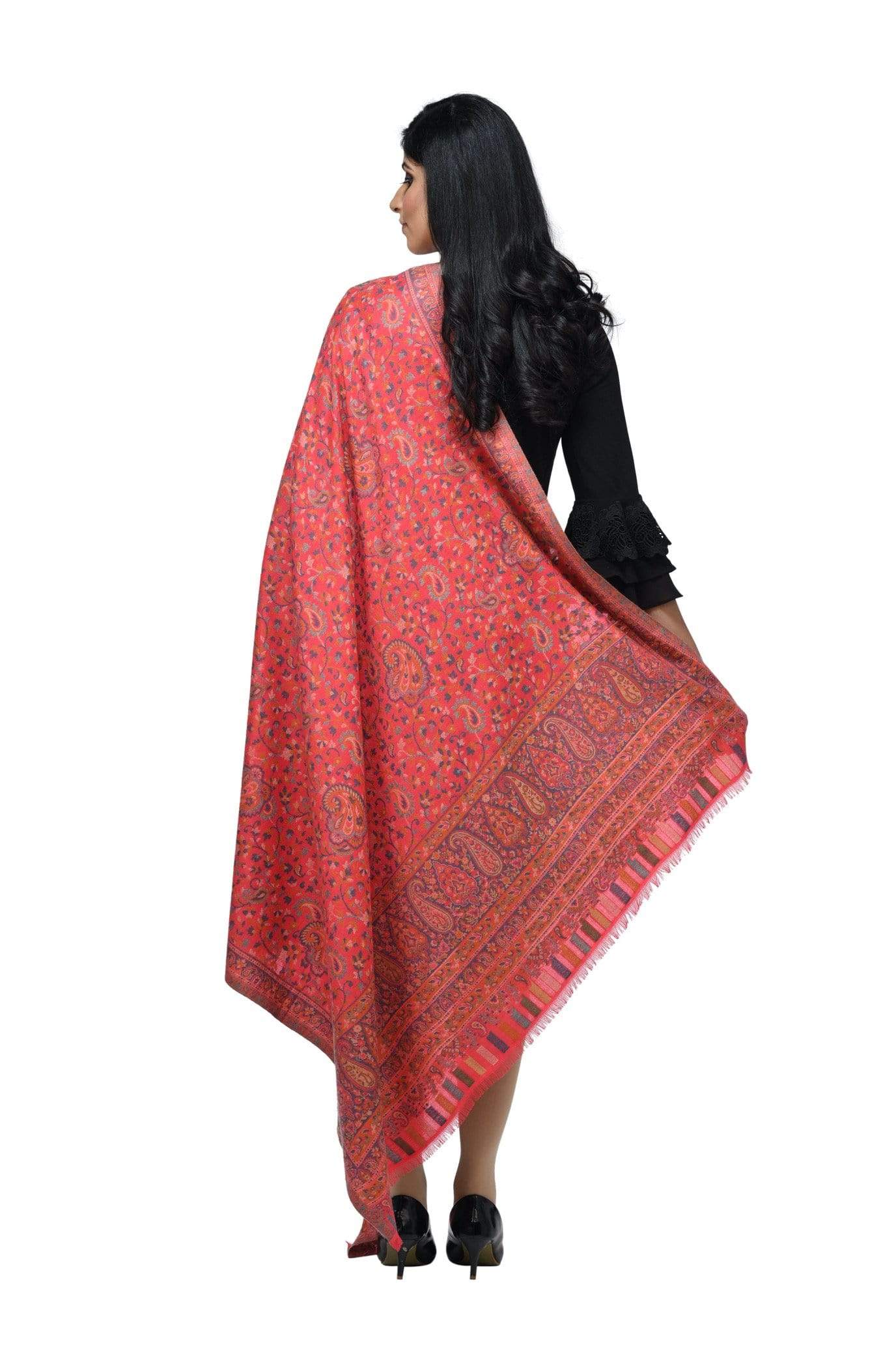 Pashwool 100x200 Pashwool Womens Kaani Design Shawl, Light Weight, Soft and Warm