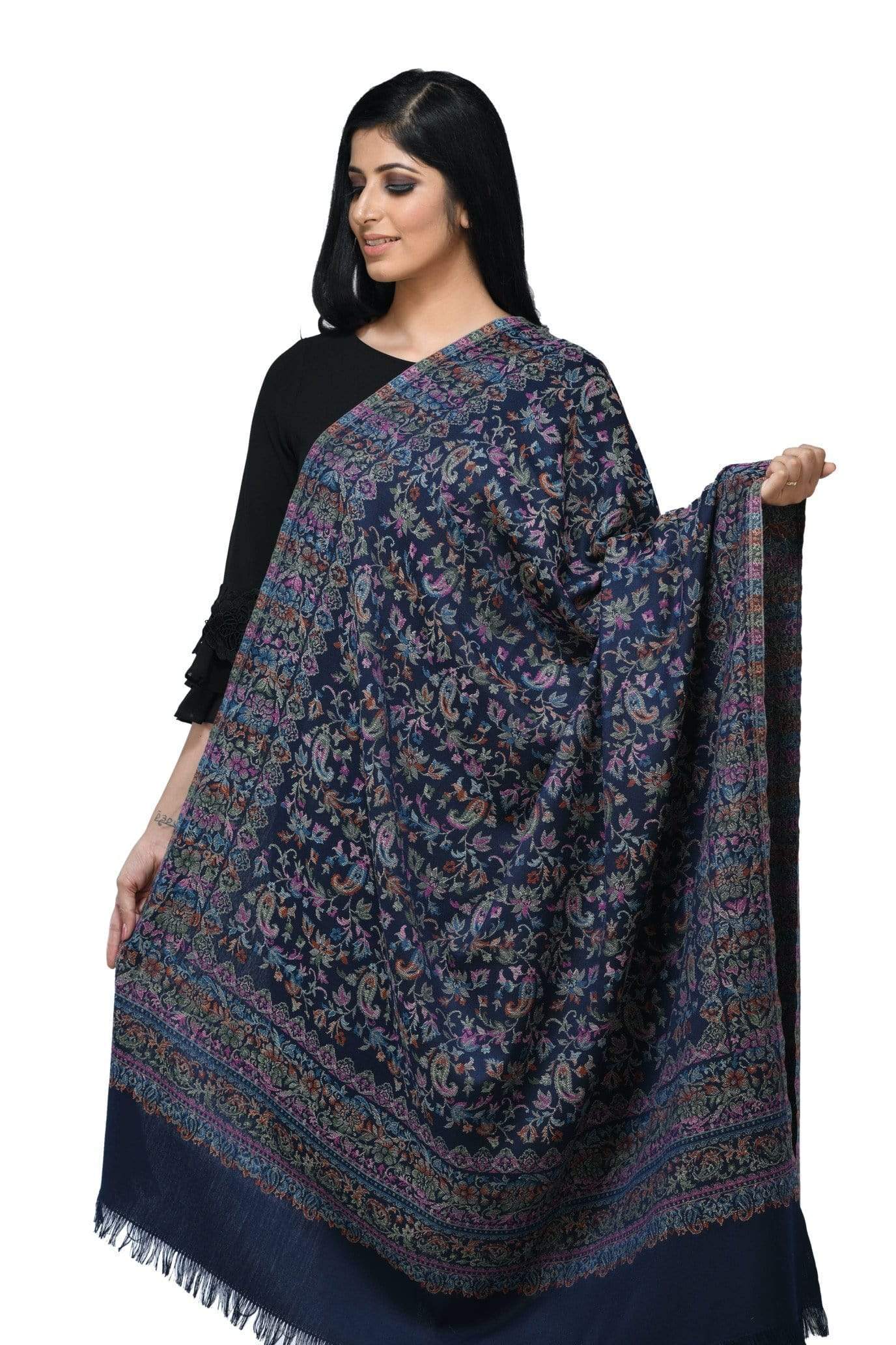 Pashwool 100x200 Pashwool Womens Kaani Design Shawl, Light Weight, Soft and Warm