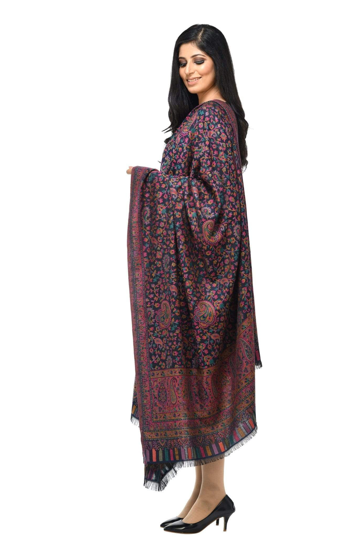 Pashwool 100x200 Pashwool Womens Kaani Design Shawl, Light Weight, Soft and Warm