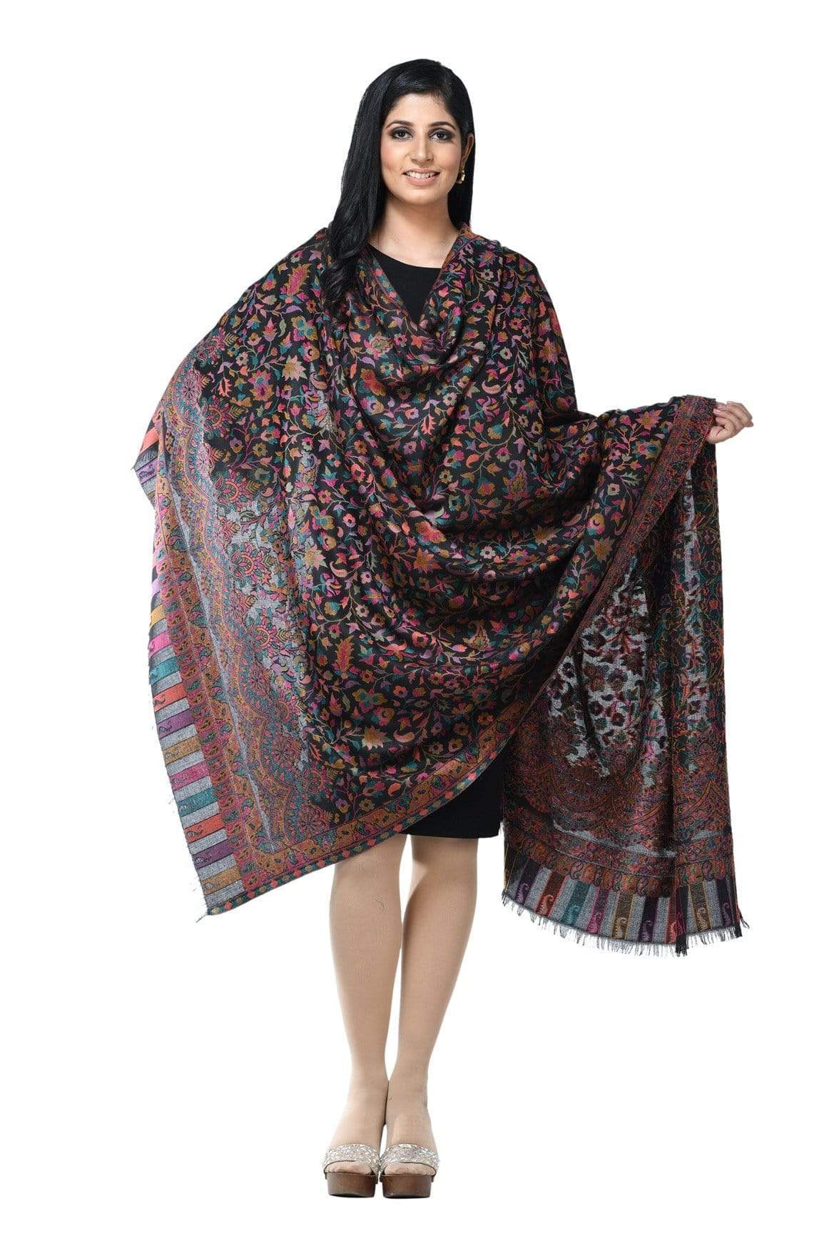 Pashwool 100x200 Pashwool Womens Kaani Design Shawl, Light Weight, Soft and Warm