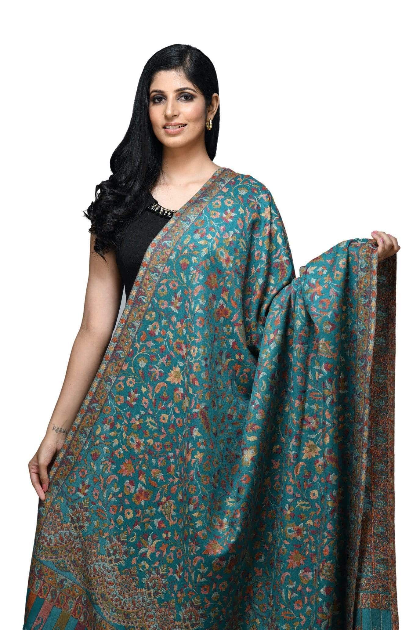 Pashwool 100x200 Pashwool Womens Kaani Design Shawl, Light Weight, Soft and Warm