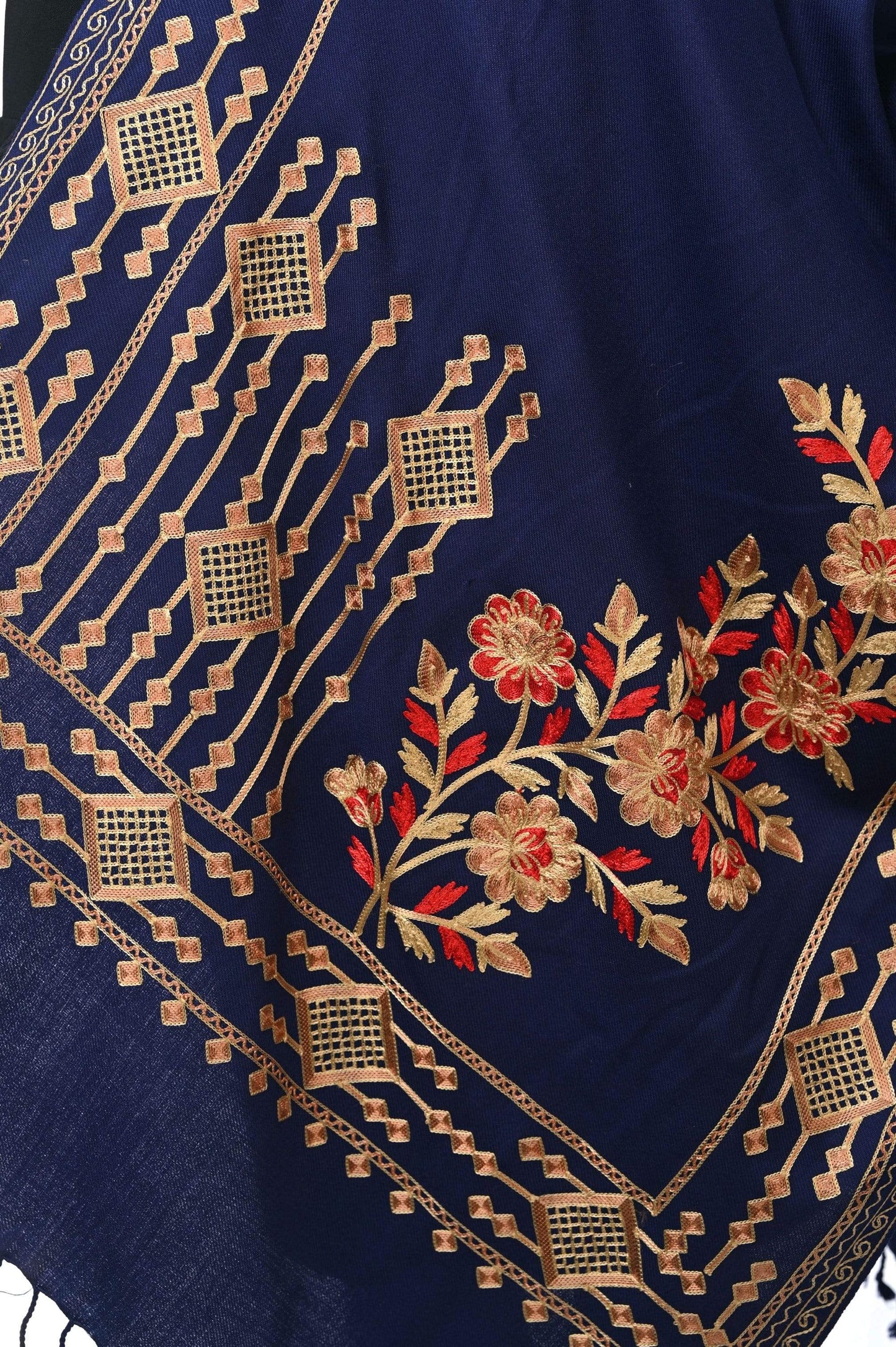 Pashwool 70x200 Pashwool Womens Kashmiri Embroidery Stole, Soft and Warm, Woollen Stole
