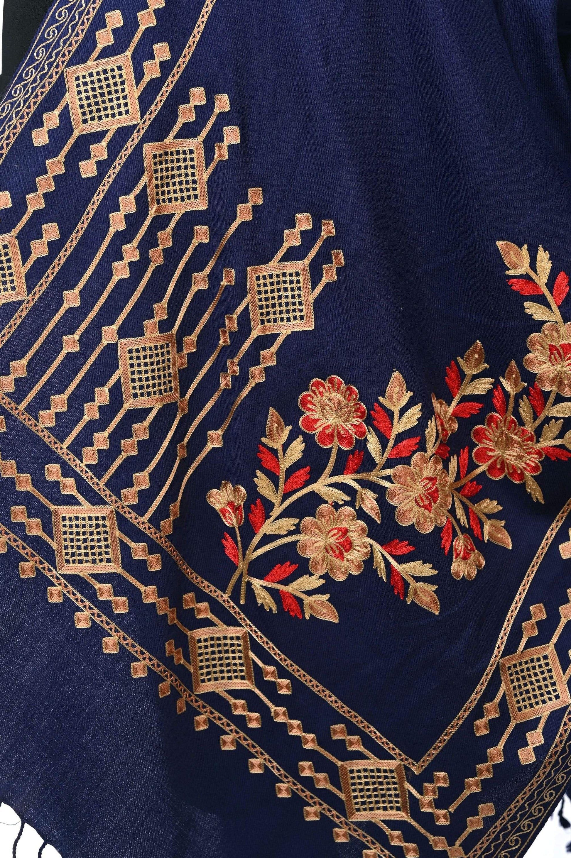 Pashwool 70x200 Pashwool Womens Kashmiri Embroidery Stole, Soft and Warm, Woollen Stole