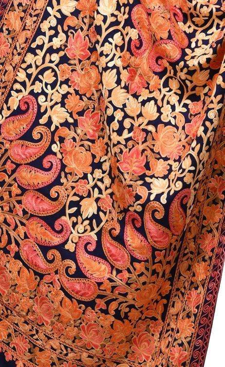 Pashwool 70x200 Pashwool Womens Kashmiri Embroidery Stole, Soft and Warm, Woollen Stole