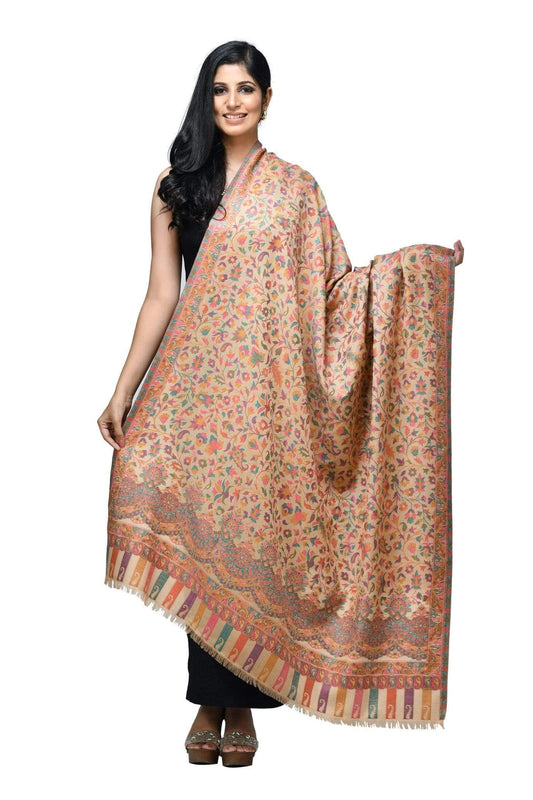 Pashwool 100x200 Pashwool Womens Woollen Kaani Design Shawl, Soft and Warm, Light Weight