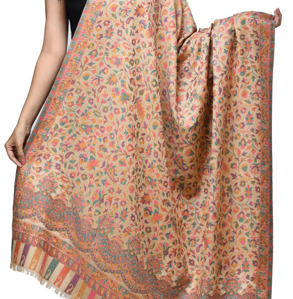 Pashwool 100x200 Pashwool Womens Woollen Kaani Design Shawl, Soft and Warm, Light Weight