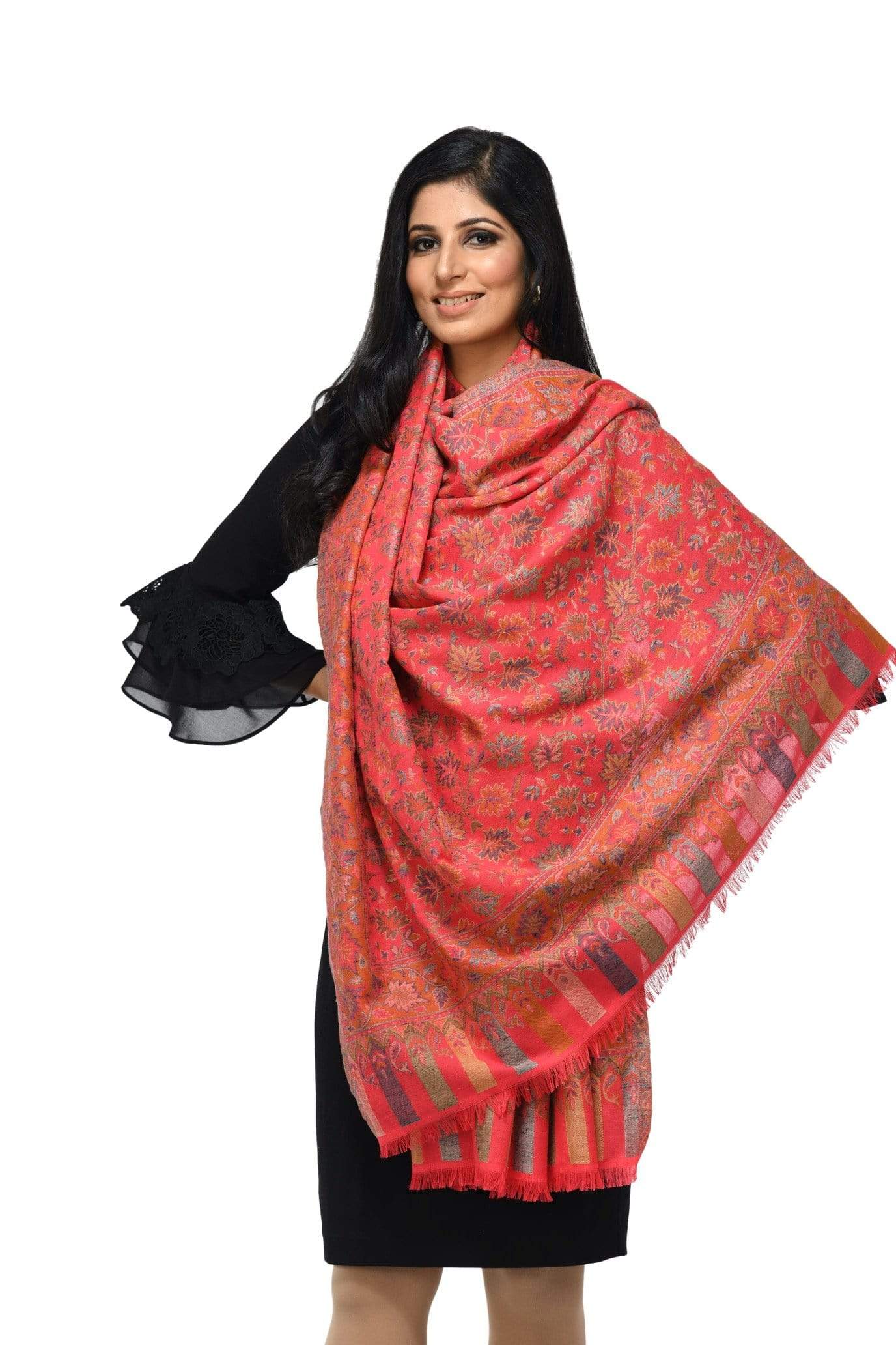 Pashwool 100x200 Pashwool Womens Woollen Kaani Design Shawl, Soft and Warm, Light Weight