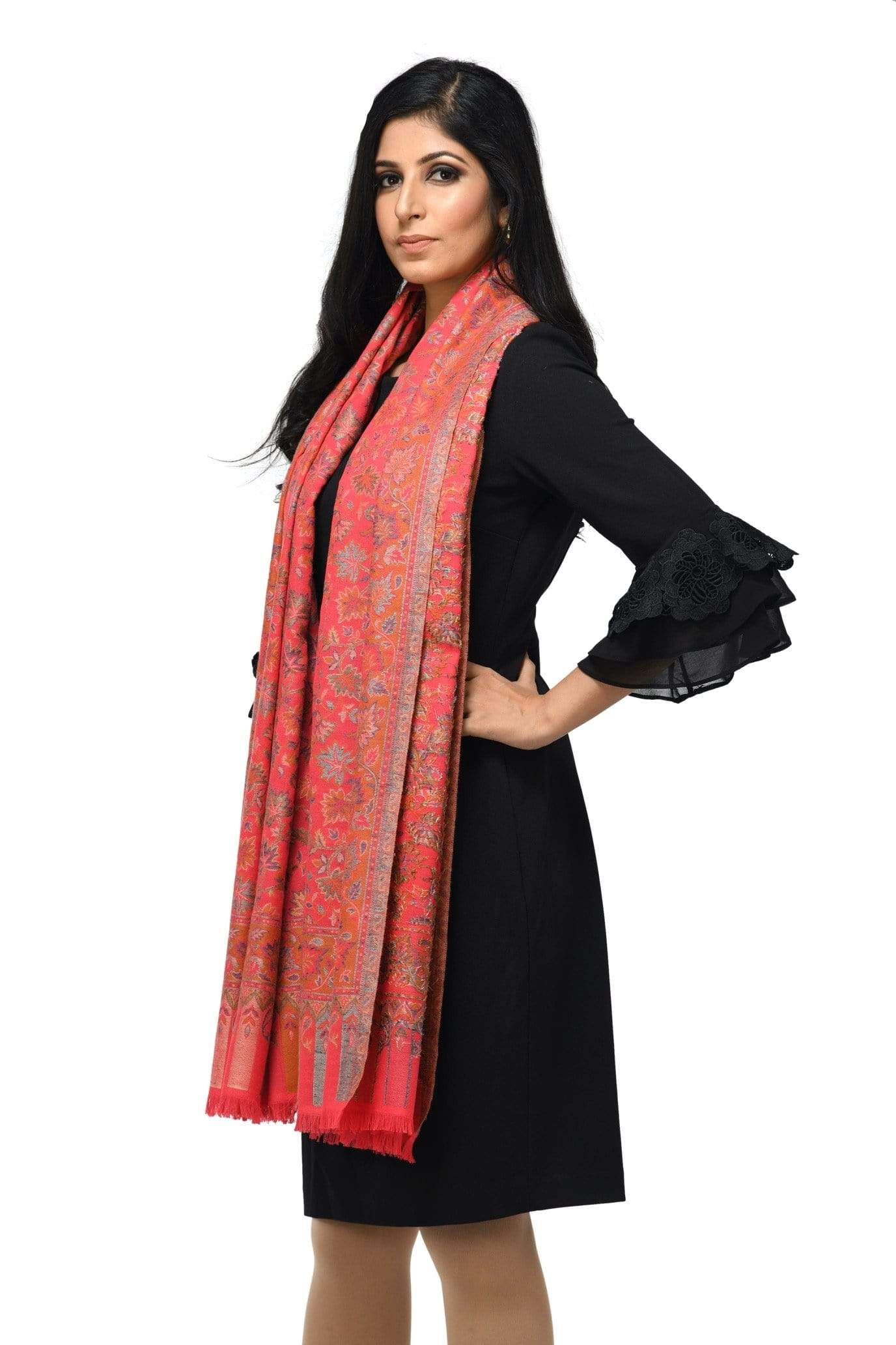 Pashwool 100x200 Pashwool Womens Woollen Kaani Design Shawl, Soft and Warm, Light Weight