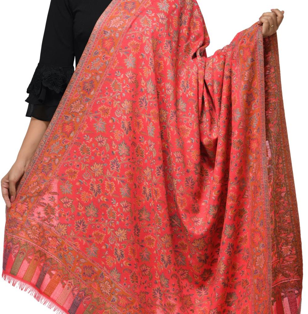 Pashwool 100x200 Pashwool Womens Woollen Kaani Design Shawl, Soft and Warm, Light Weight