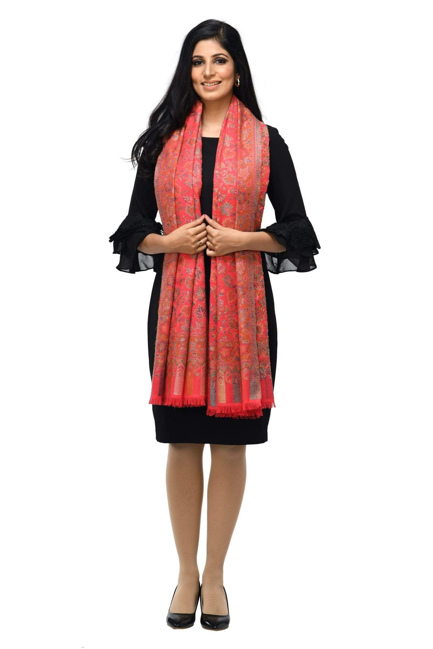 Pashwool 100x200 Pashwool Womens Woollen Kaani Design Shawl, Soft and Warm, Light Weight