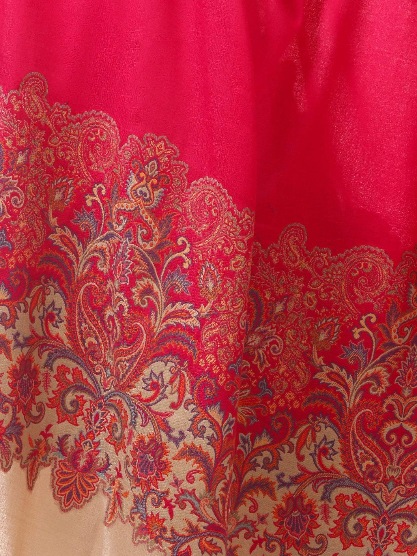 Pashtush Shawl Store Shawl Women's Kashmiri Jacquard Palla Shawl, Soft Faux Pashmina - Fluro Pink