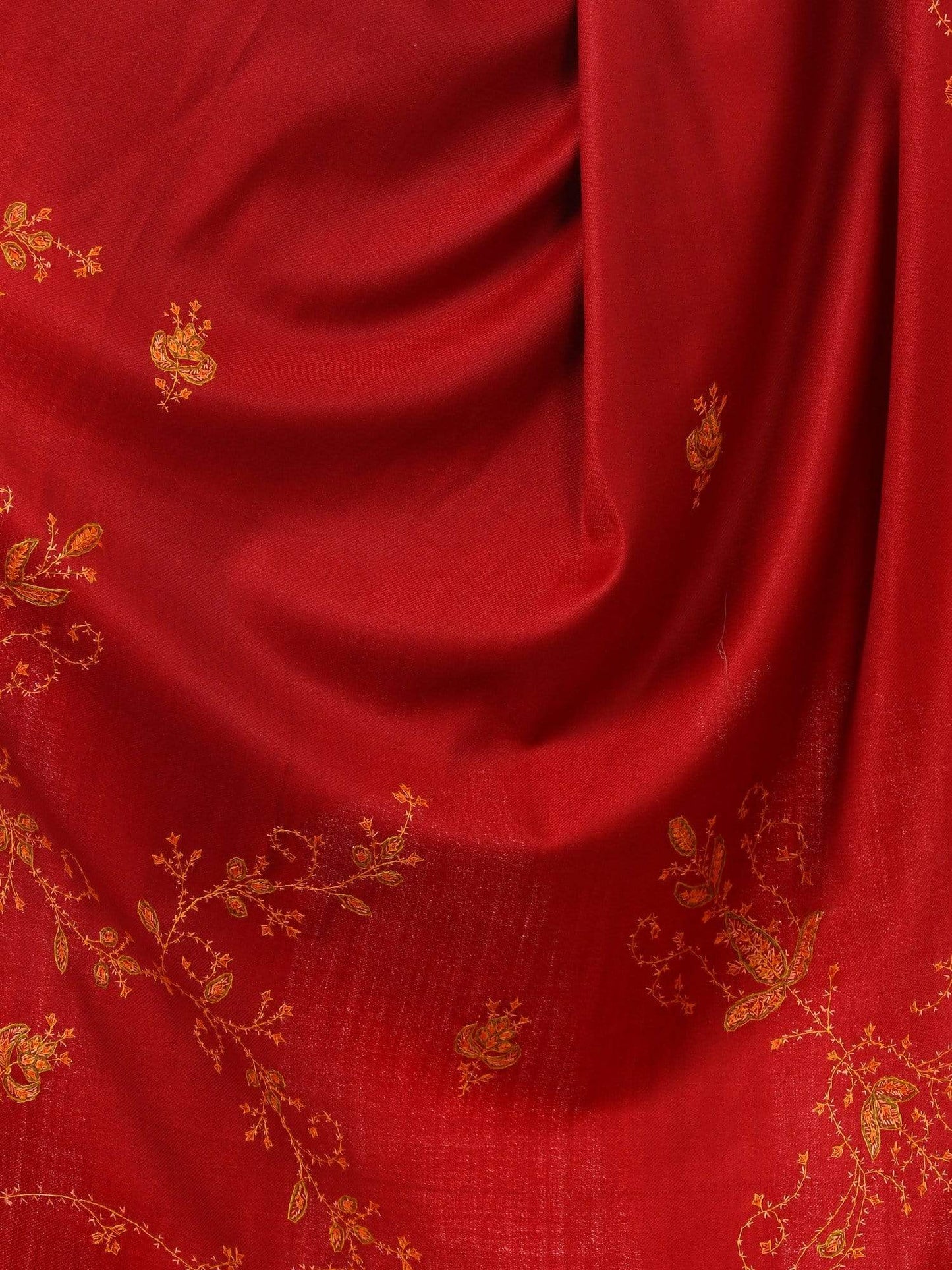 Pashtush Shawl Store Shawl Women's Wool Shawl, Kashmiri Hand Embroidery, 100% hand-made (Maroon)