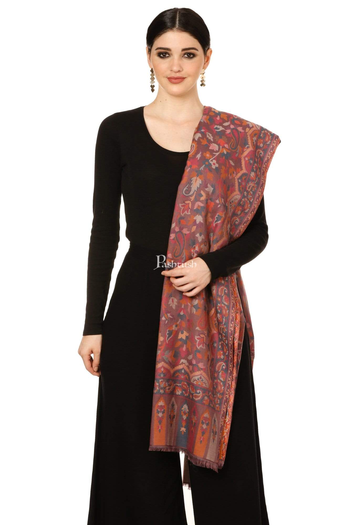 Pashtush Shawl Store Shawl Womens Kaani Shawl, Faux Pashmina, Soft and Warm, Dusky Fawn