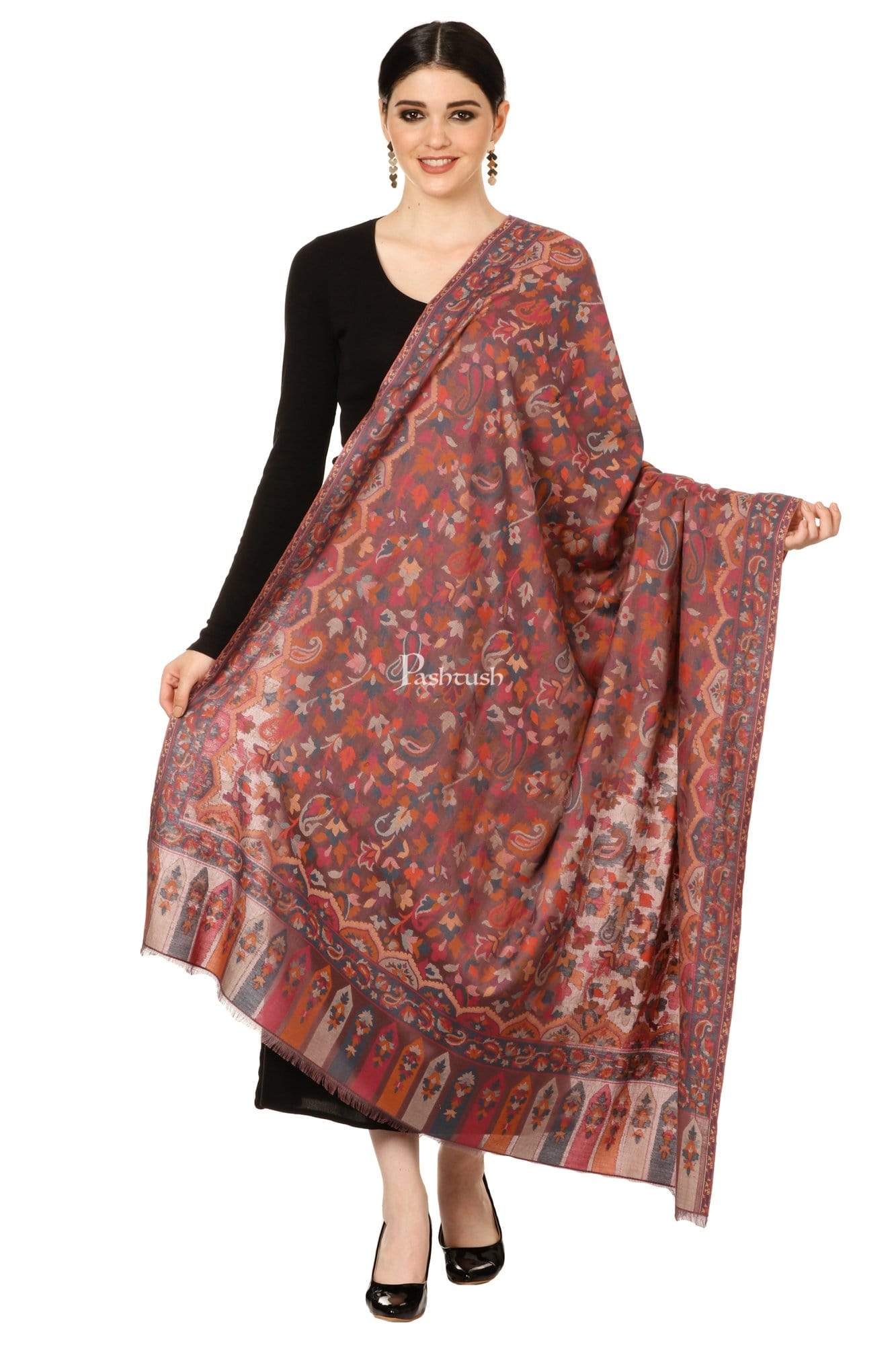 Pashtush Shawl Store Shawl Womens Kaani Shawl, Faux Pashmina, Soft and Warm, Dusky Fawn