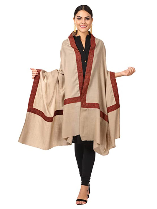 Pashtush India 100x200 Womens Kashmiri Patchwork Neemdaur Shawl