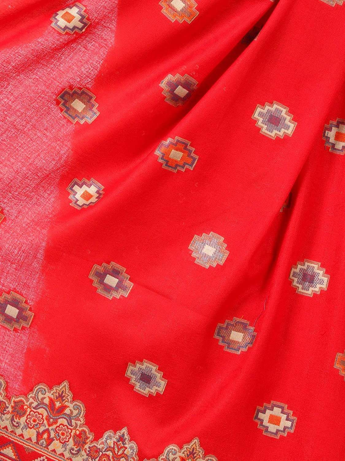 Pashtush Shawl Store Shawl Womens Kullu Design Shawl, Faux Pashmina -Red