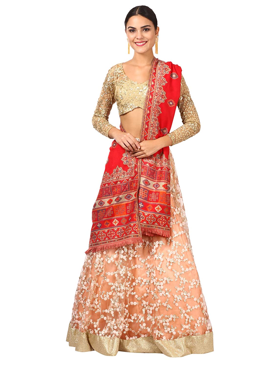 Pashtush Shawl Store Shawl Womens Kullu Design Shawl, Faux Pashmina -Red