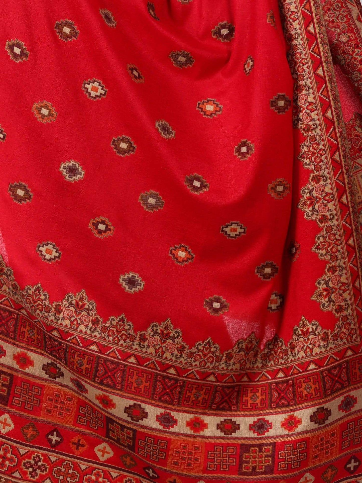 Pashtush Shawl Store Shawl Womens Kullu Jamawar Shawl, Faux Pashmina (maroon)