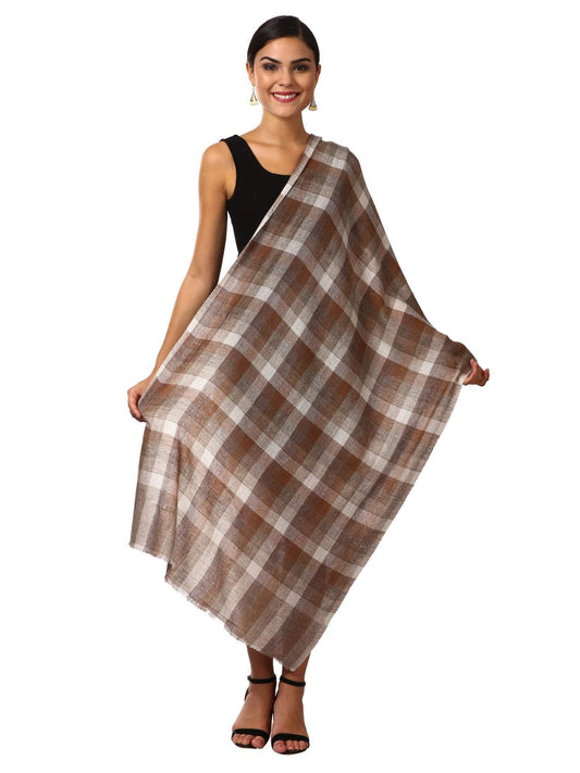 Pashtush Shawl Store Scarf Cashmere Wool Blended Muffler - Brown and Grey