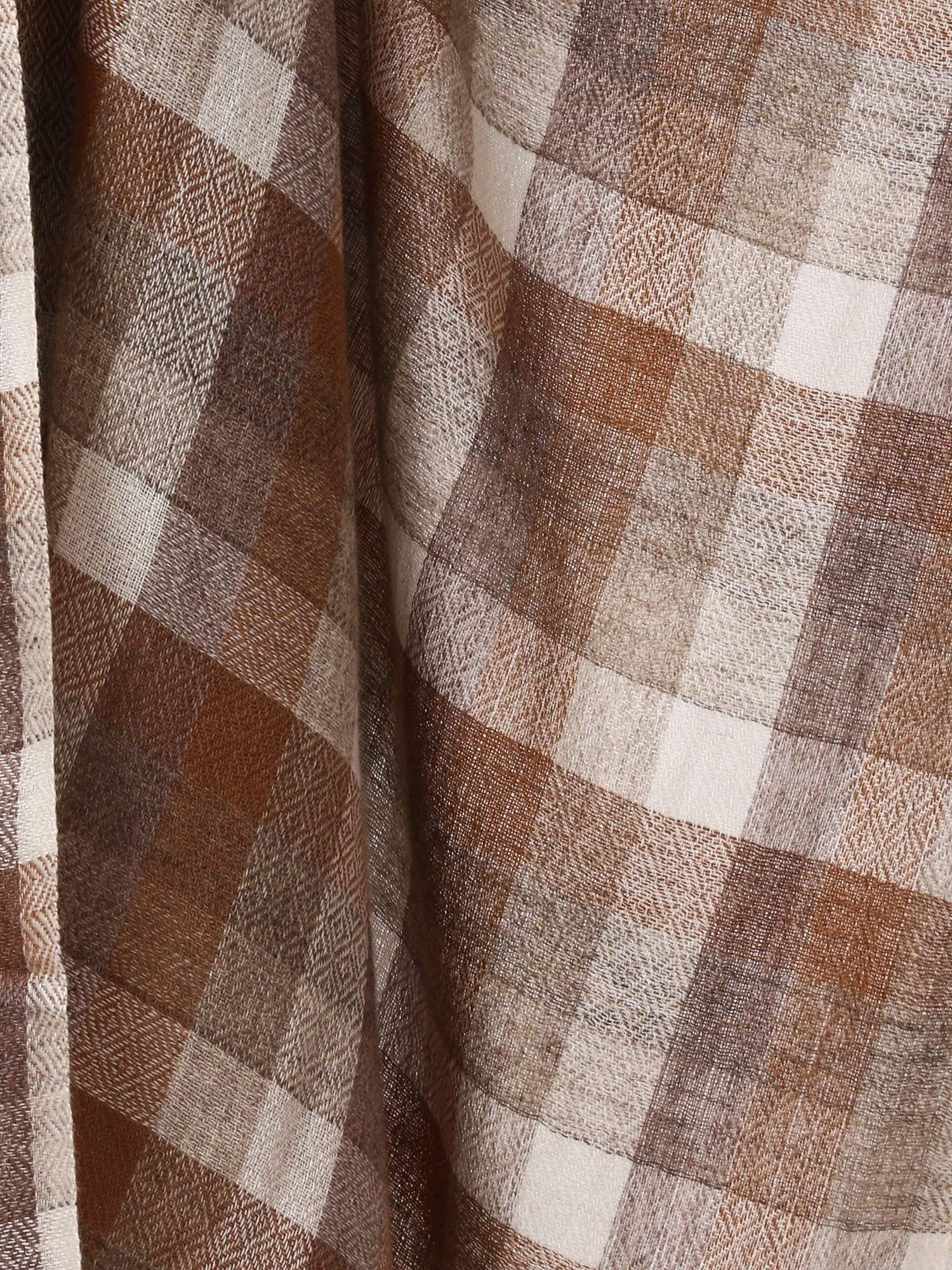 Pashtush Shawl Store Scarf Cashmere Wool Blended Muffler - Brown and Grey