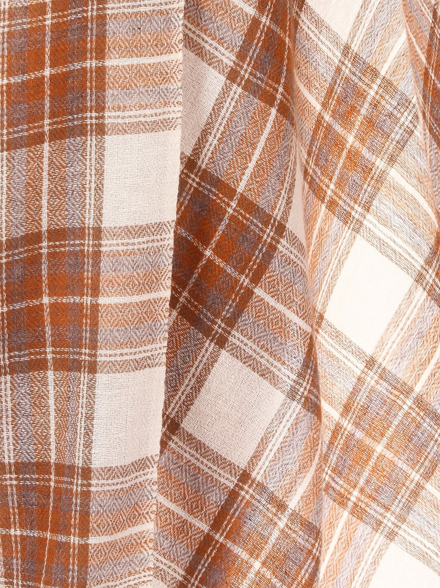 Pashtush Shawl Store Scarf Cashmere Wool Blended Muffler - Brown and White