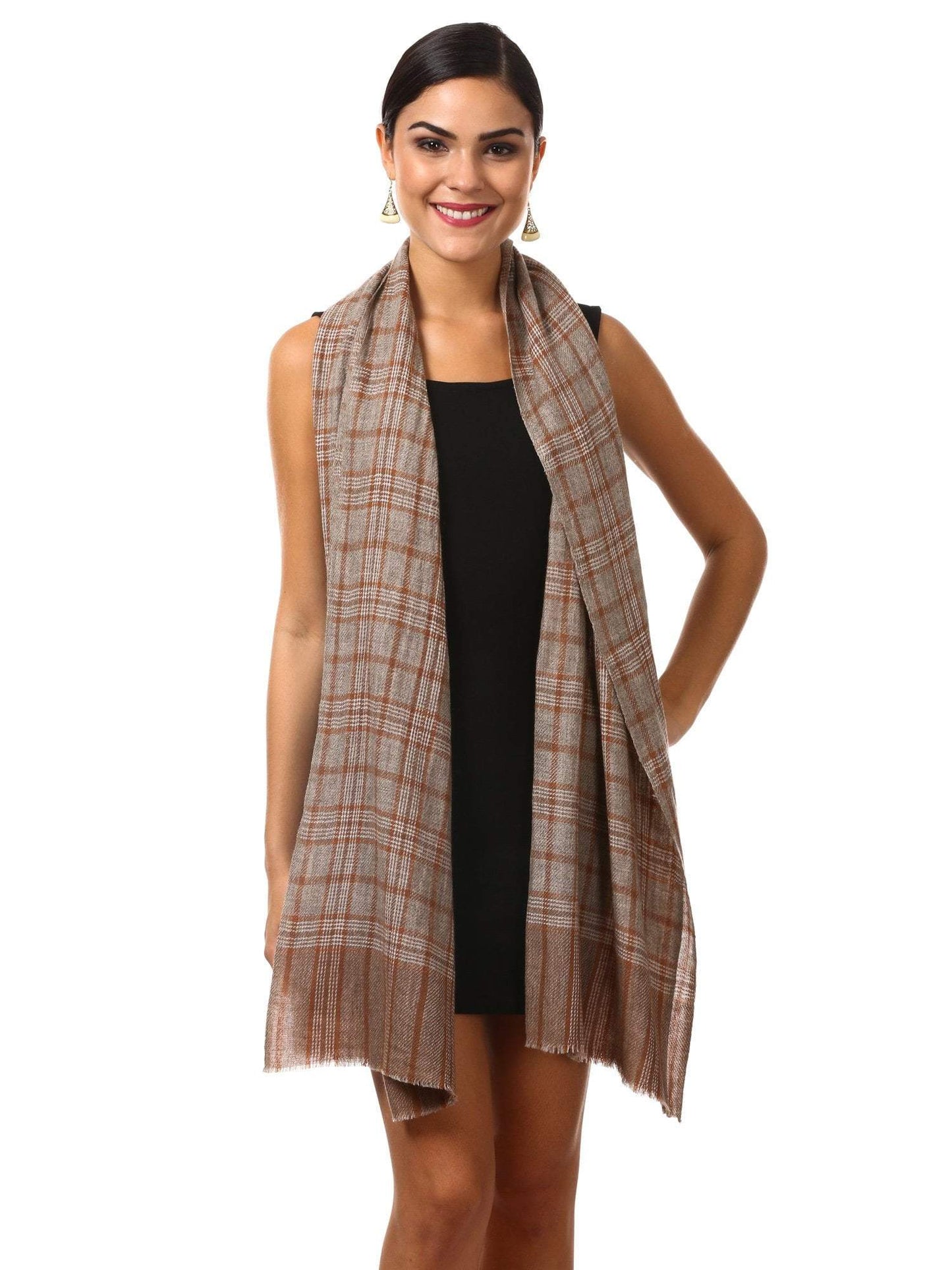 Pashtush Shawl Store Scarf Cashmere Wool Blended Muffler (cocoa)