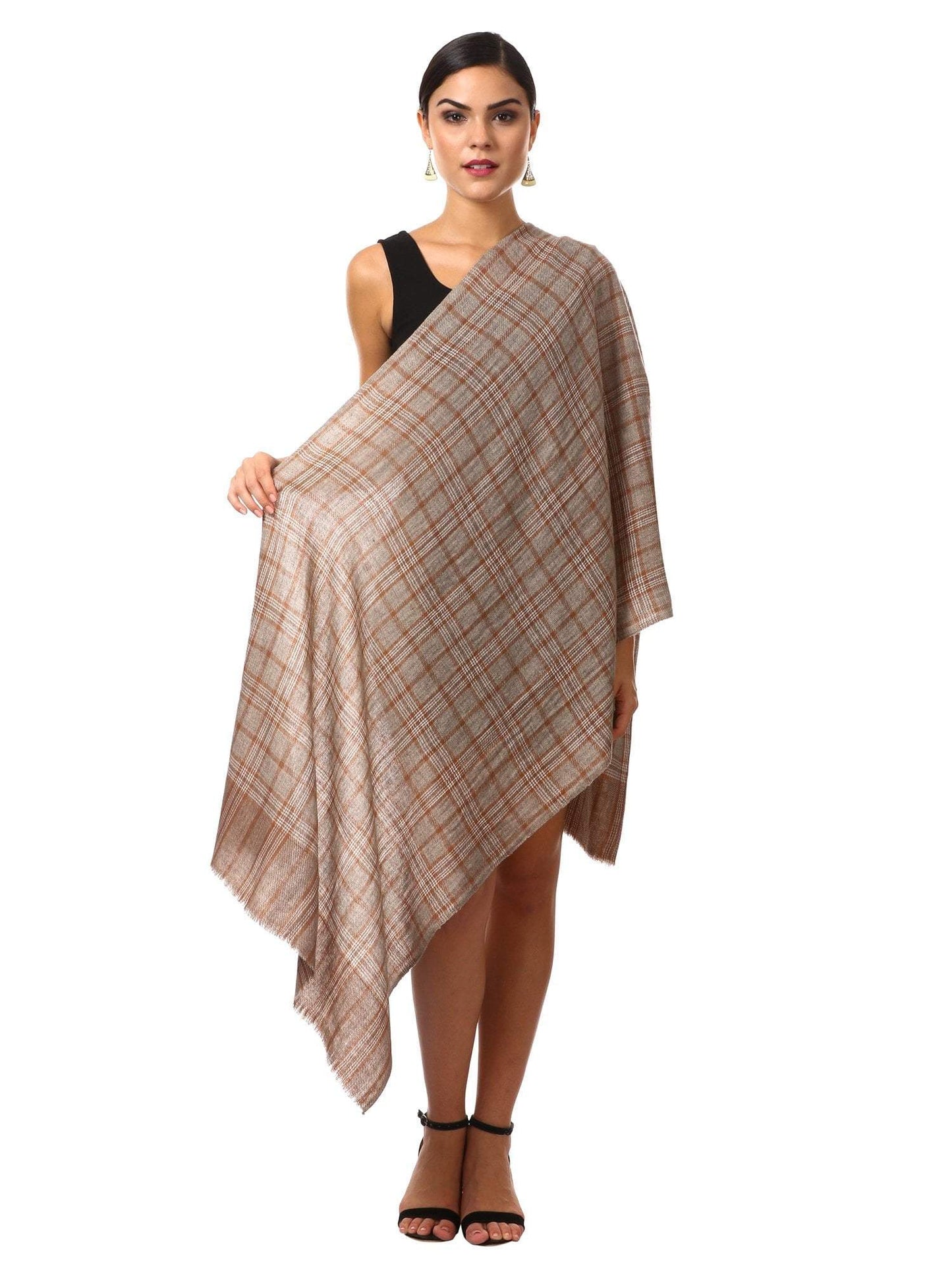 Pashtush Shawl Store Scarf Cashmere Wool Blended Muffler (cocoa)