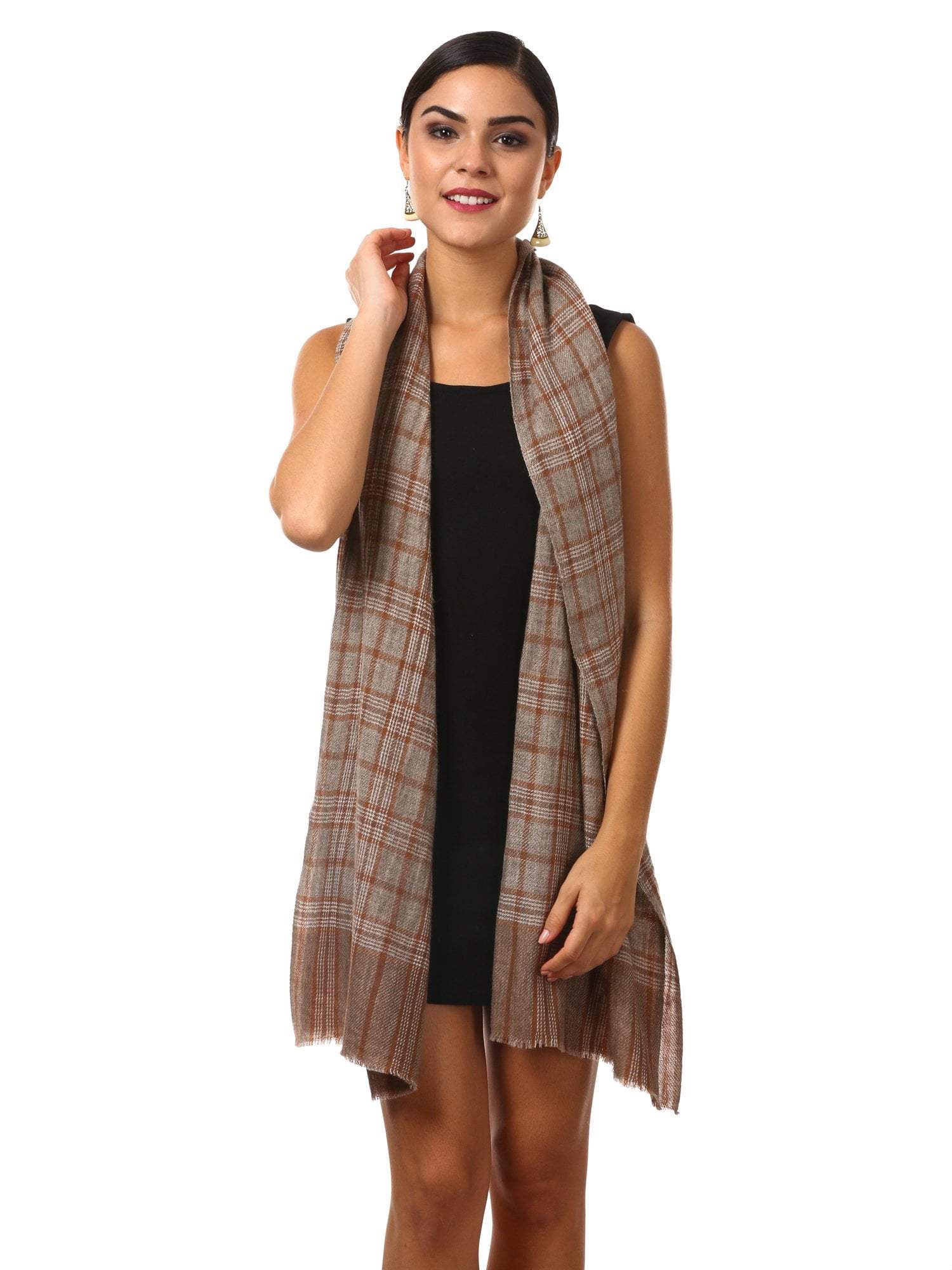 Pashtush Shawl Store Scarf Cashmere Wool Blended Muffler (cocoa)
