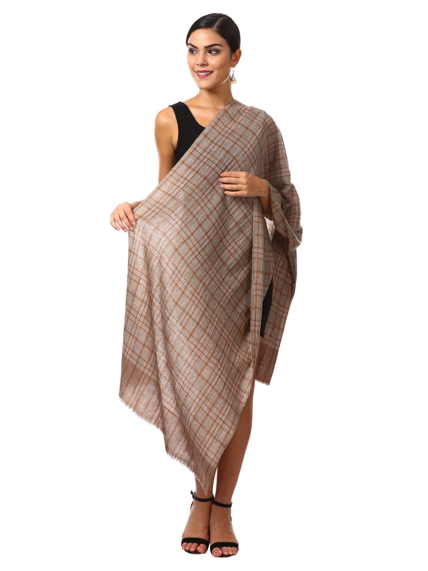 Pashtush Shawl Store Scarf Cashmere Wool Blended Muffler (cocoa)