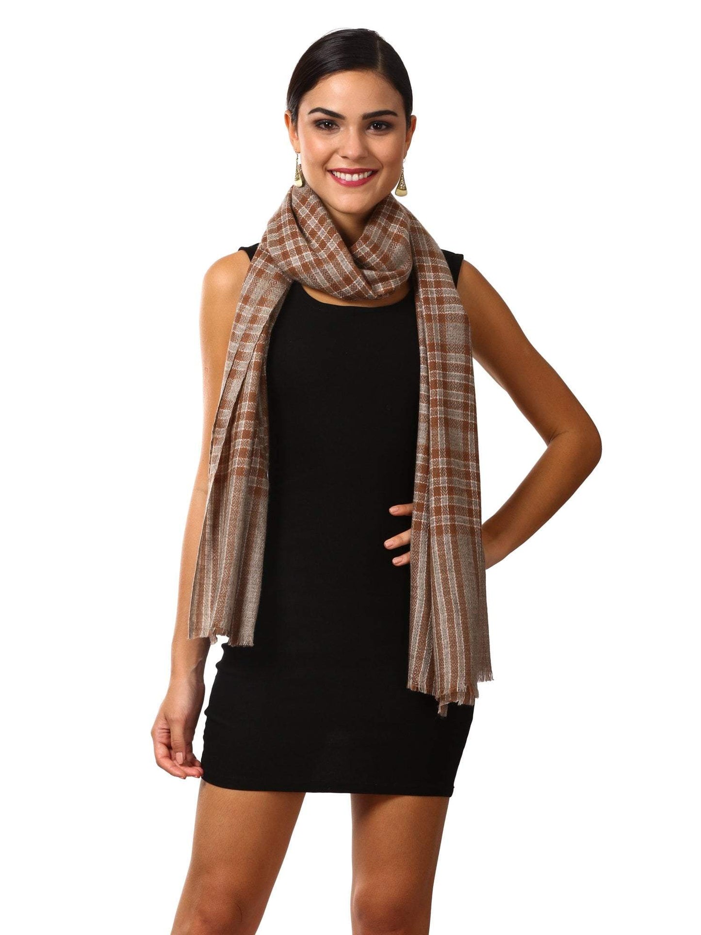 Pashtush Shawl Store Scarf Cashmere Wool Blended Muffler - Dusty Tartan