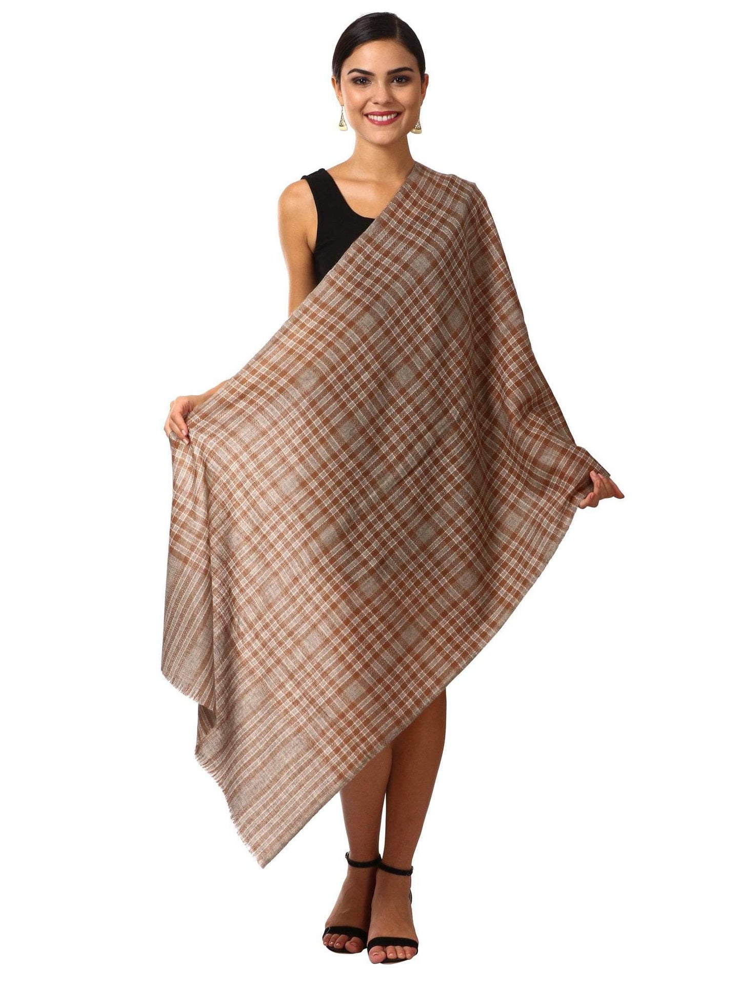 Pashtush Shawl Store Scarf Cashmere Wool Blended Muffler - Dusty Tartan